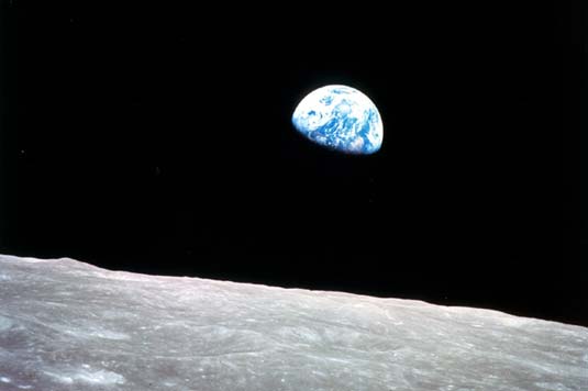 Earthrise photographed by Bill Anders